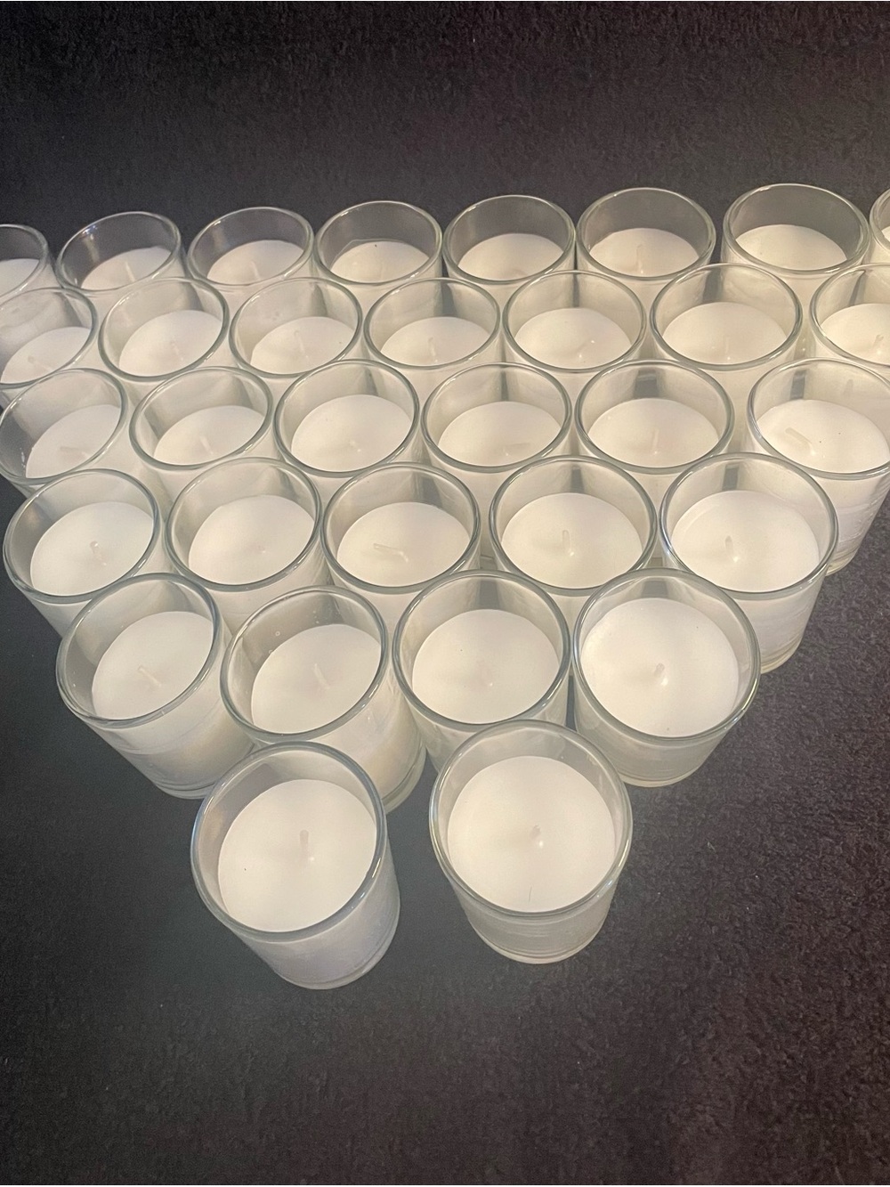 33 White Votive Candles with Clear Glass Holder - Picture 5 of 6